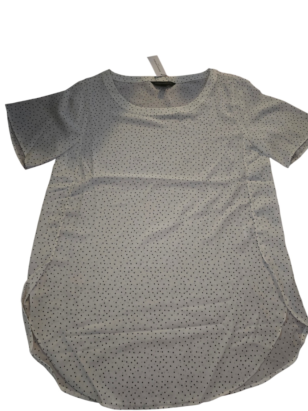 Banana Republic White Scoop-Neck Polka Dot Tunic